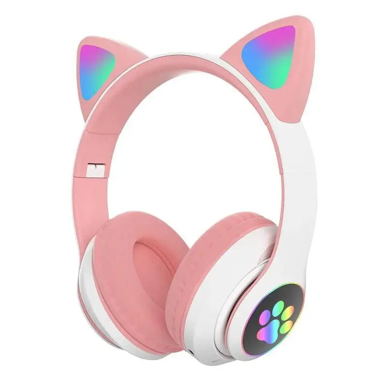 Fone Bluetooth Orelha De Gatinho Gato 5.0 Com Led Headphone