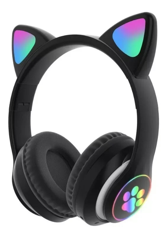 Fone Bluetooth Orelha De Gatinho Gato 5.0 Com Led Headphone