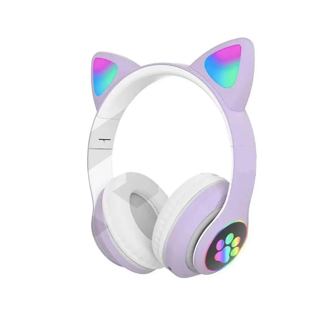 Fone Bluetooth Orelha De Gatinho Gato 5.0 Com Led Headphone