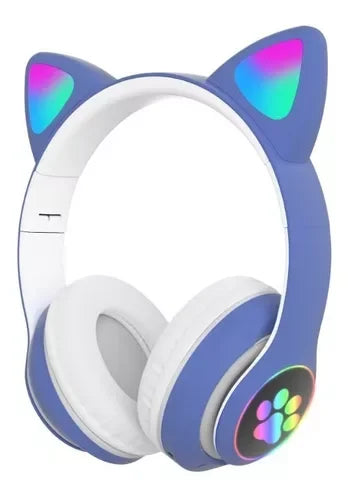 Fone Bluetooth Orelha De Gatinho Gato 5.0 Com Led Headphone