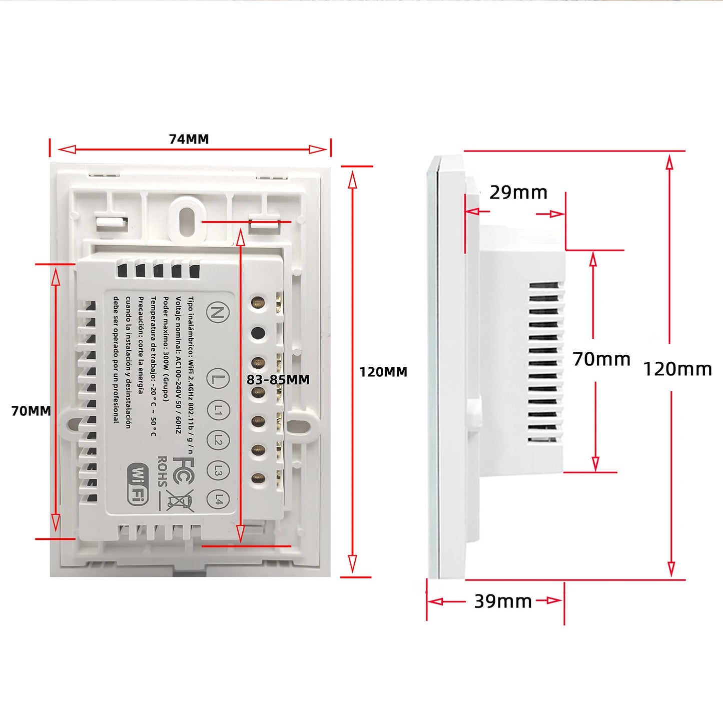Touch switch, Smart Switch, WiFi switch, control switch, Compatible with Alexa Tuya Google, with neutral