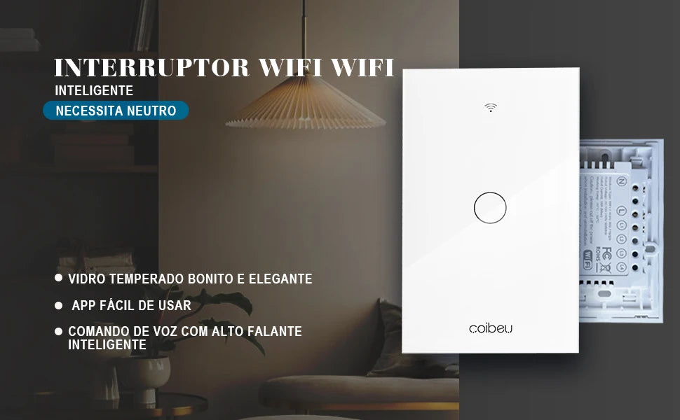 Touch switch, Smart Switch, WiFi switch, control switch, Compatible with Alexa Tuya Google, with neutral