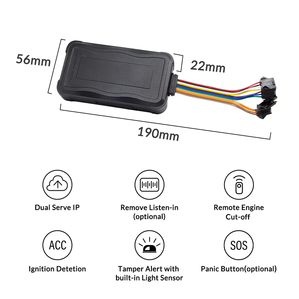 Rastreador Veicular GPS MV208: Monitore Seu Carro e Moto em Tempo Real, Instalação Fácil, App Gratuito e Bateria de Backup 450mAh.