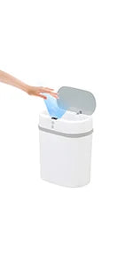 Lixeira Inteligente 12L com Sensor Automático, Tampa com Abertura Suave e Design Moderno - Cor Cinza, Ideal para Banheiros