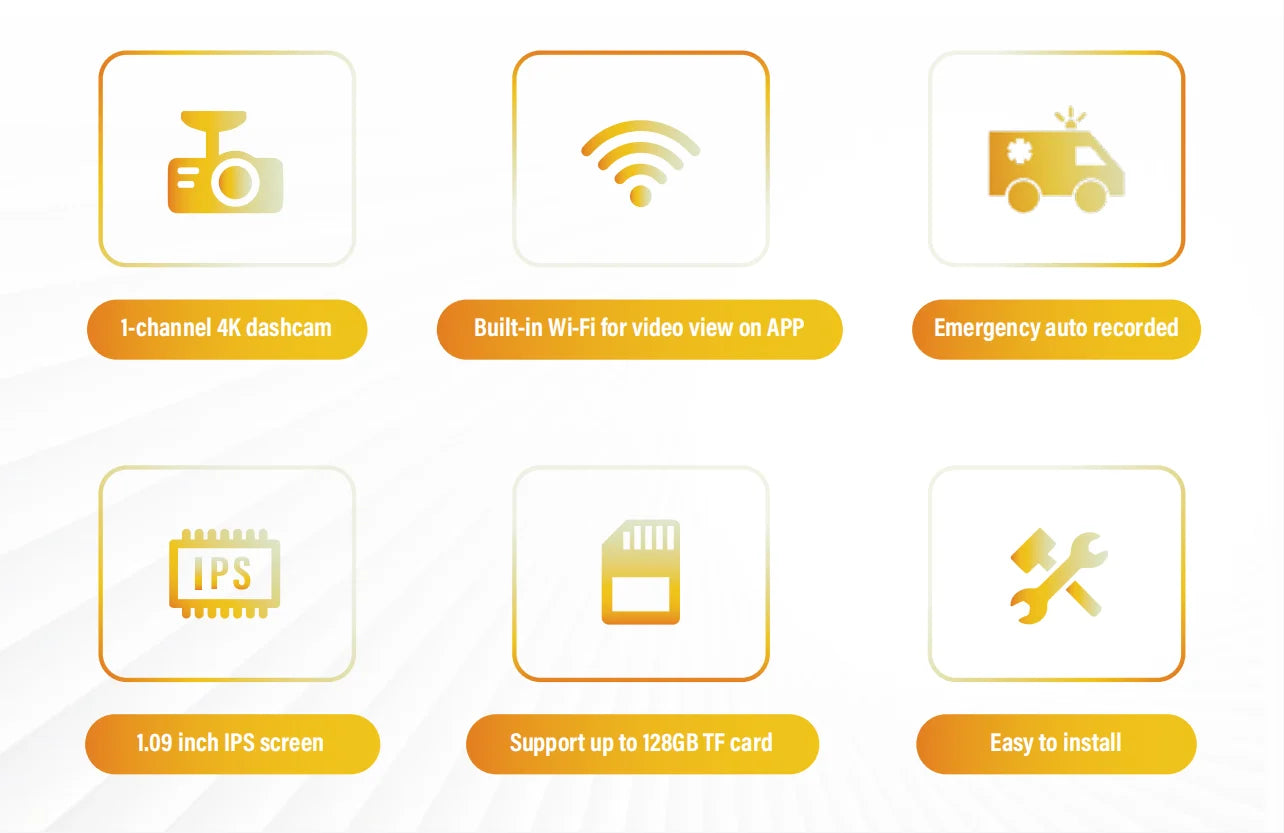 4K Dash Camera Ultra HD Front Dashcam For Car WiFi Dash Cam Vehicle DVR Video Recorder with Night Vision 24H Parking