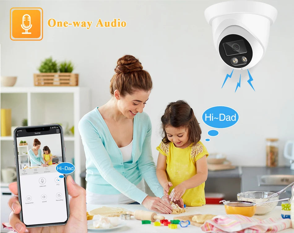 4K 8MP IP Camera Audio Outdoor POE H.265 Onvif Wide Angle 2.8mm AI Color Night Vision Home CCTV Surveillance Camera
