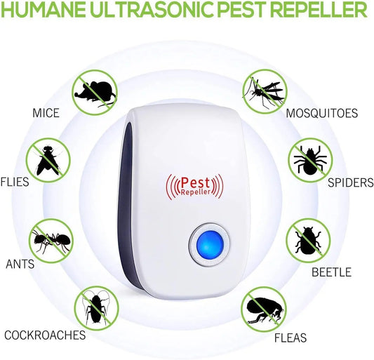 1Pc Ultrasonic Pest Repeller Plug in Pest Repellent Indoor for Flea Insects Mosquitoes Rats Mice Spiders Ants Roaches Bugs