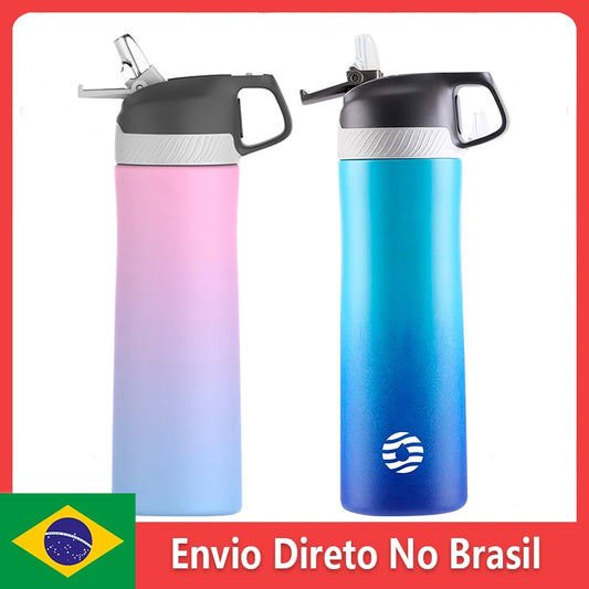 FEIJIAN 316 Stainless Steel Thermal Water Bottle, Multicolor Gradual Water Bottle, Vacuum Insulation For Fitness, Fashion