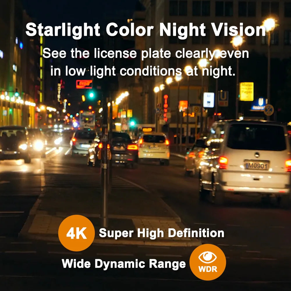 4K Dash Camera Ultra HD Front Dashcam For Car WiFi Dash Cam Vehicle DVR Video Recorder with Night Vision 24H Parking