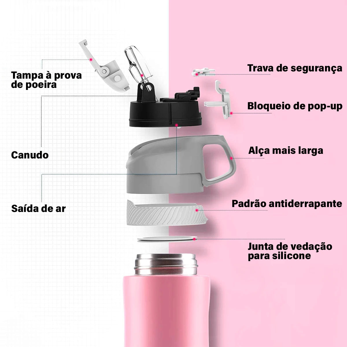 FEIJIAN 316 Stainless Steel Thermal Water Bottle, Multicolor Gradual Water Bottle, Vacuum Insulation For Fitness, Fashion